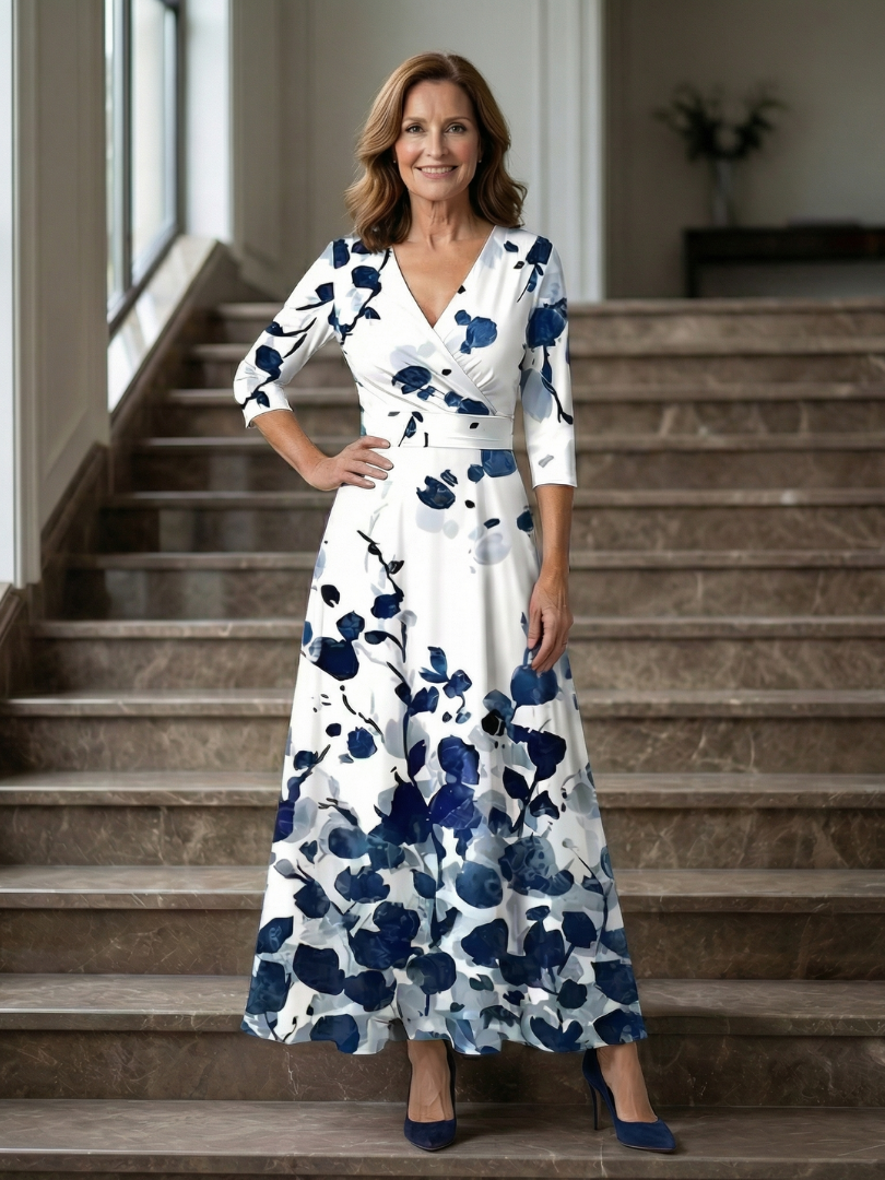 LIORA™ | Floral Wrap Maxi Dress