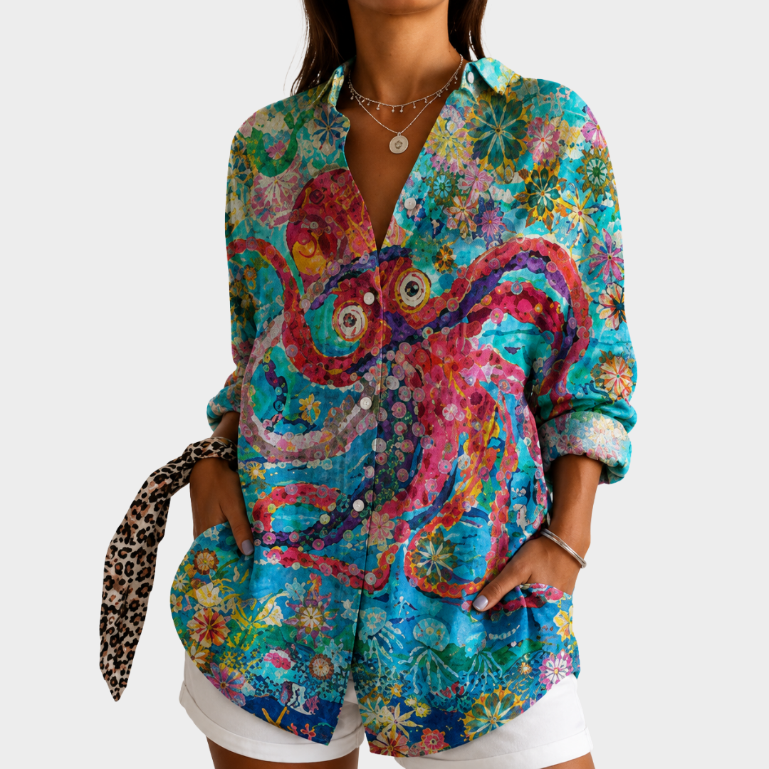 LIORA LONDON | SEA-TONE FLORAL BLOUSE