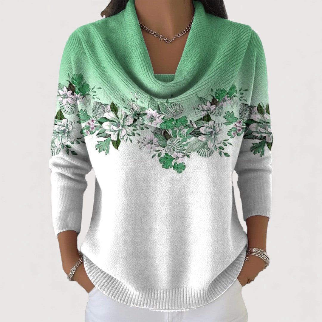 ALBA | FLORAL ROLL-NECK JUMPER