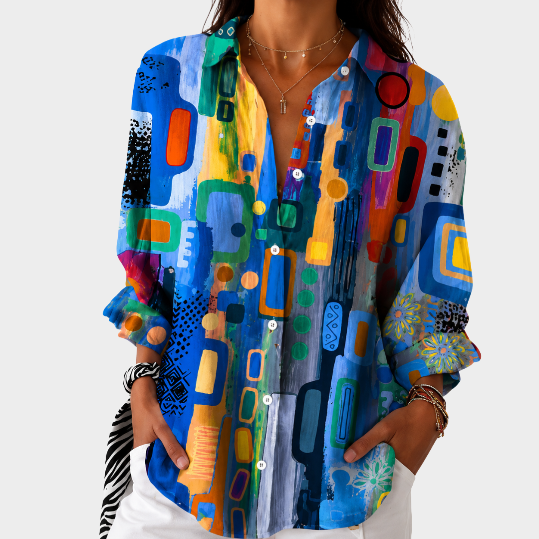 LIORA LONDON | BOLD COLOUR MOSAIC BLOUSE