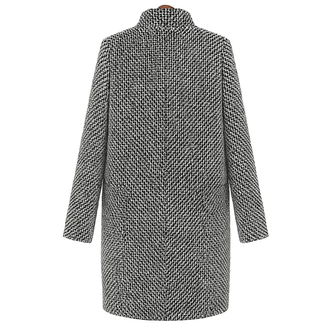 Venetia | Long Black-and-White Wool Coat