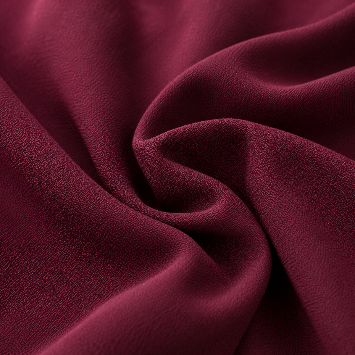 Cornelia long skirt co-ord set, close-up of the soft burgundy fabric