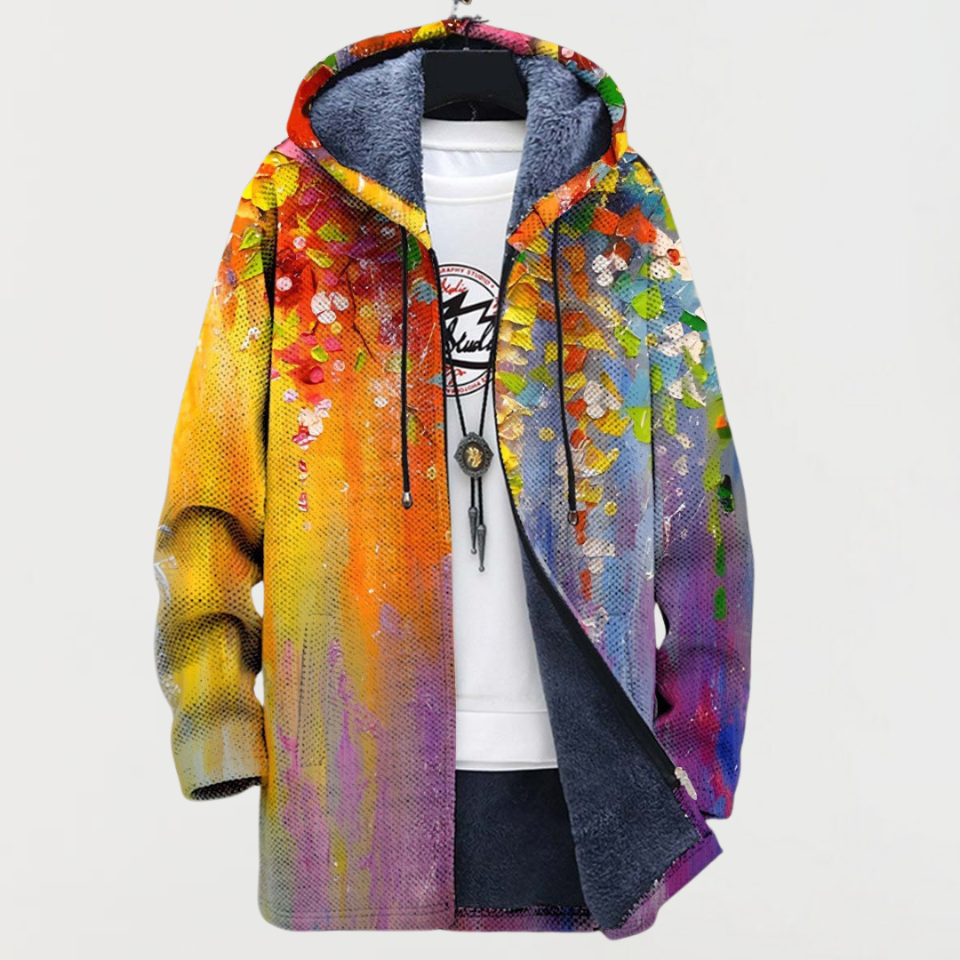 Parker | Abstract Art Print Hooded Coat