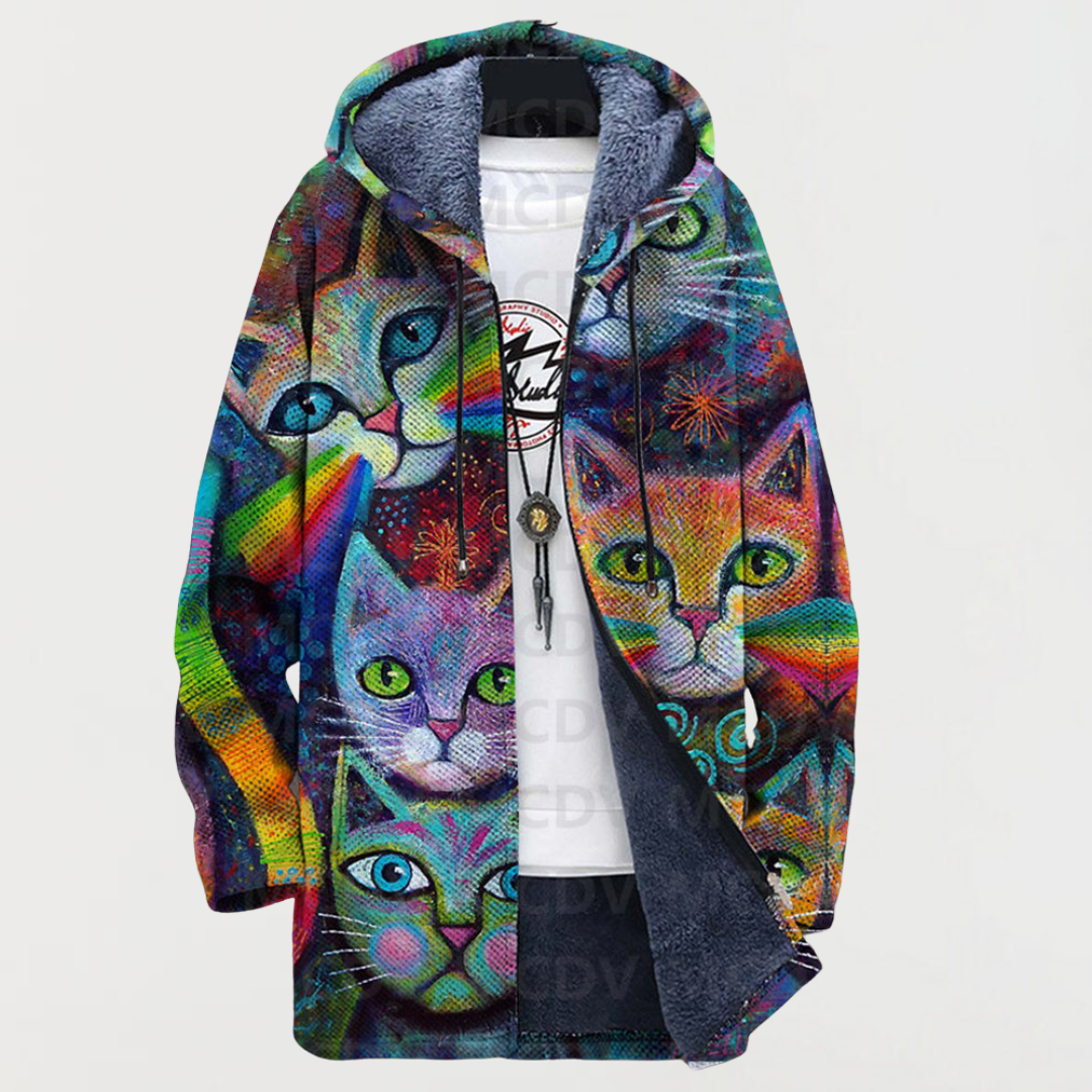 Finley | Rainbow Cat Print Hoodie