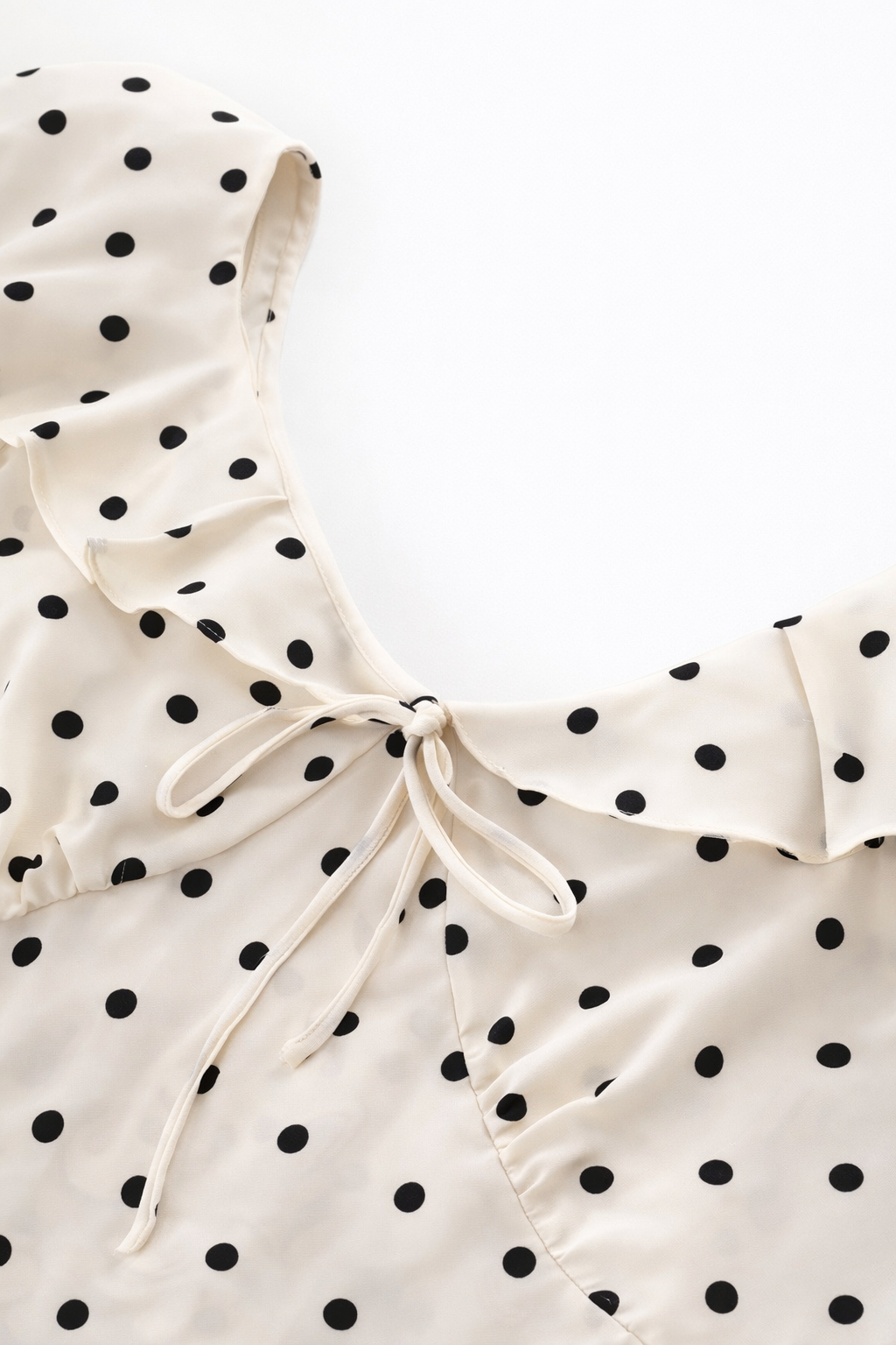LIORA™ | Polka Dot Ruffle Midi Dress