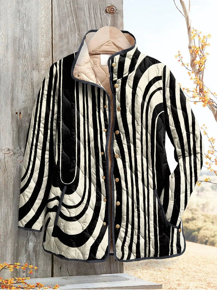OCTAVIA | ARTISTIC ABSTRACT QUILTED JACKET