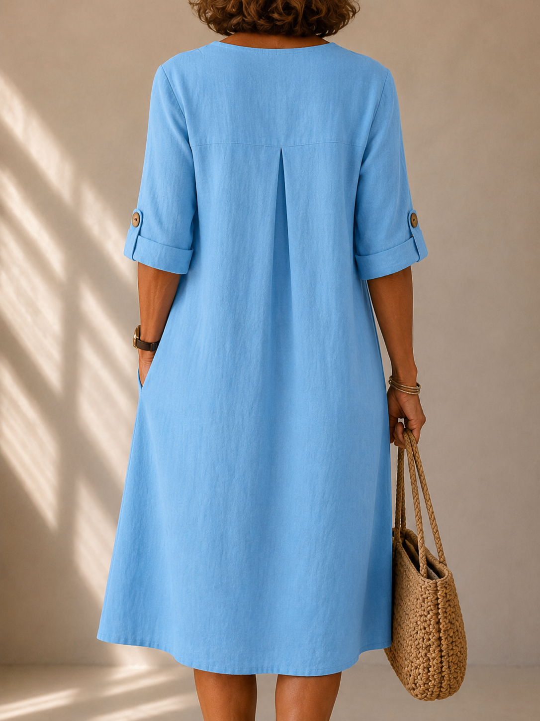 LIORA LONDON | BUTTONED ADJUSTABLE-SLEEVE DRESS MARIE