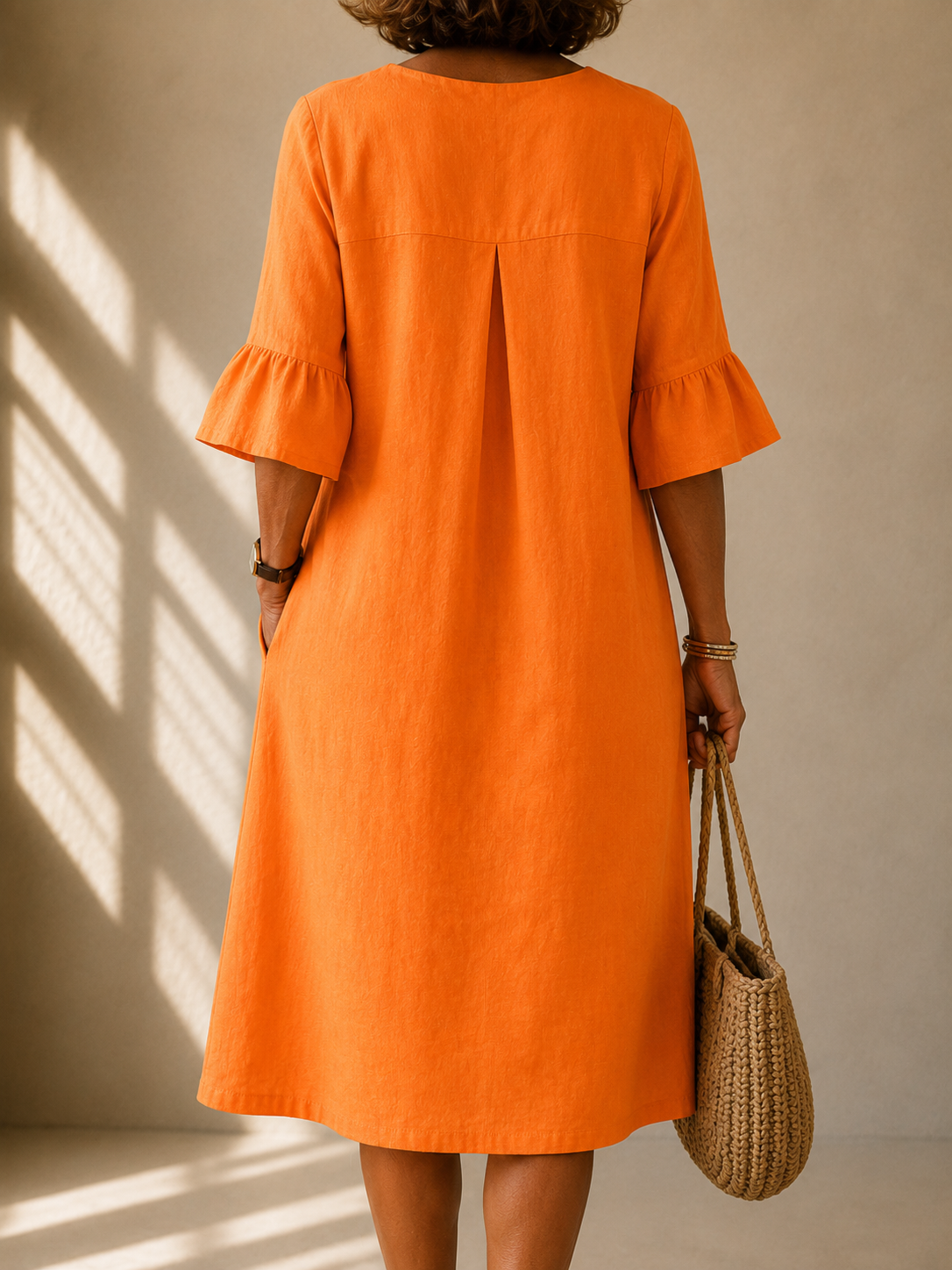 LIORA LONDON | BUTTONED V-NECK DRESS MATHILDE