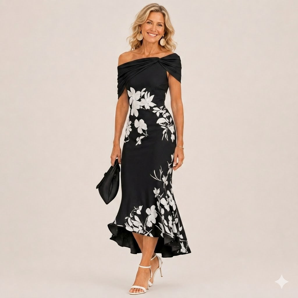 ALTHEA™ | FLORAL CONTOUR MIDI DRESS