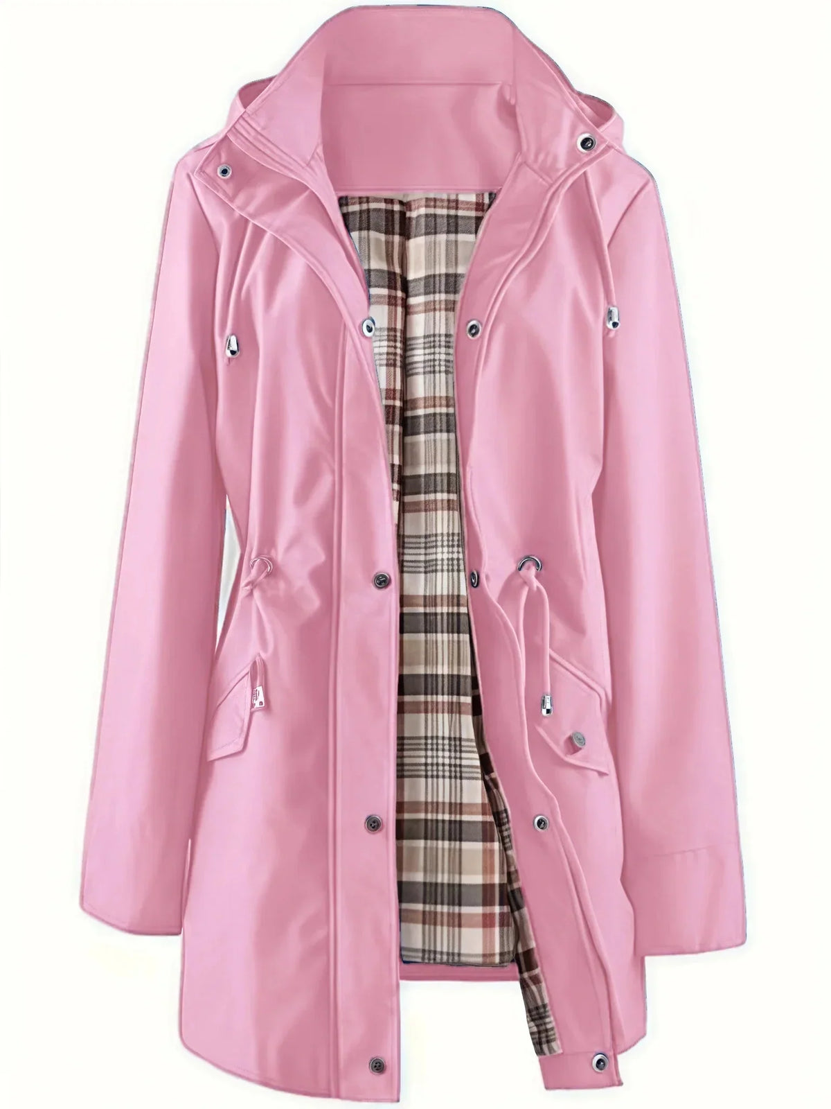 Patience 3-in-1 raincoat in pink, front view