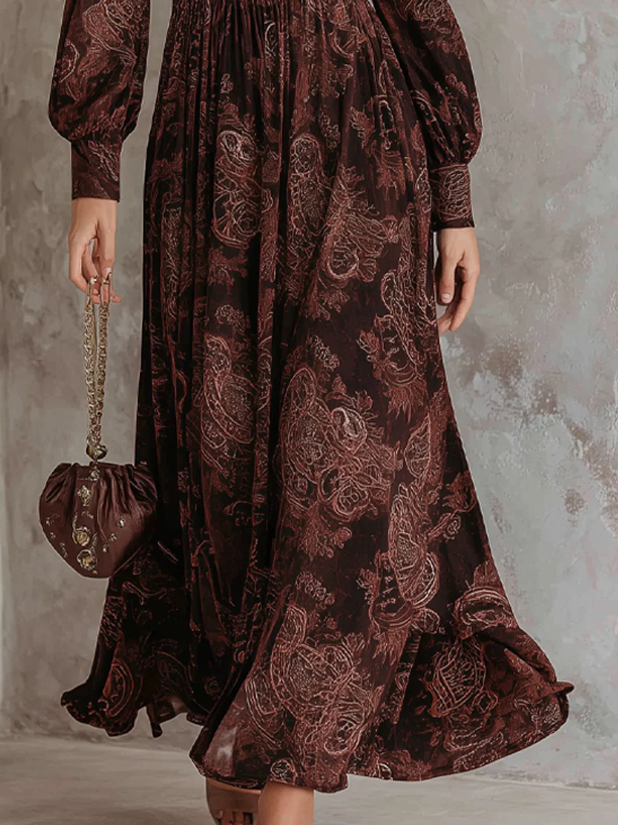Elsa paisley zip-front maxi dress, view 3