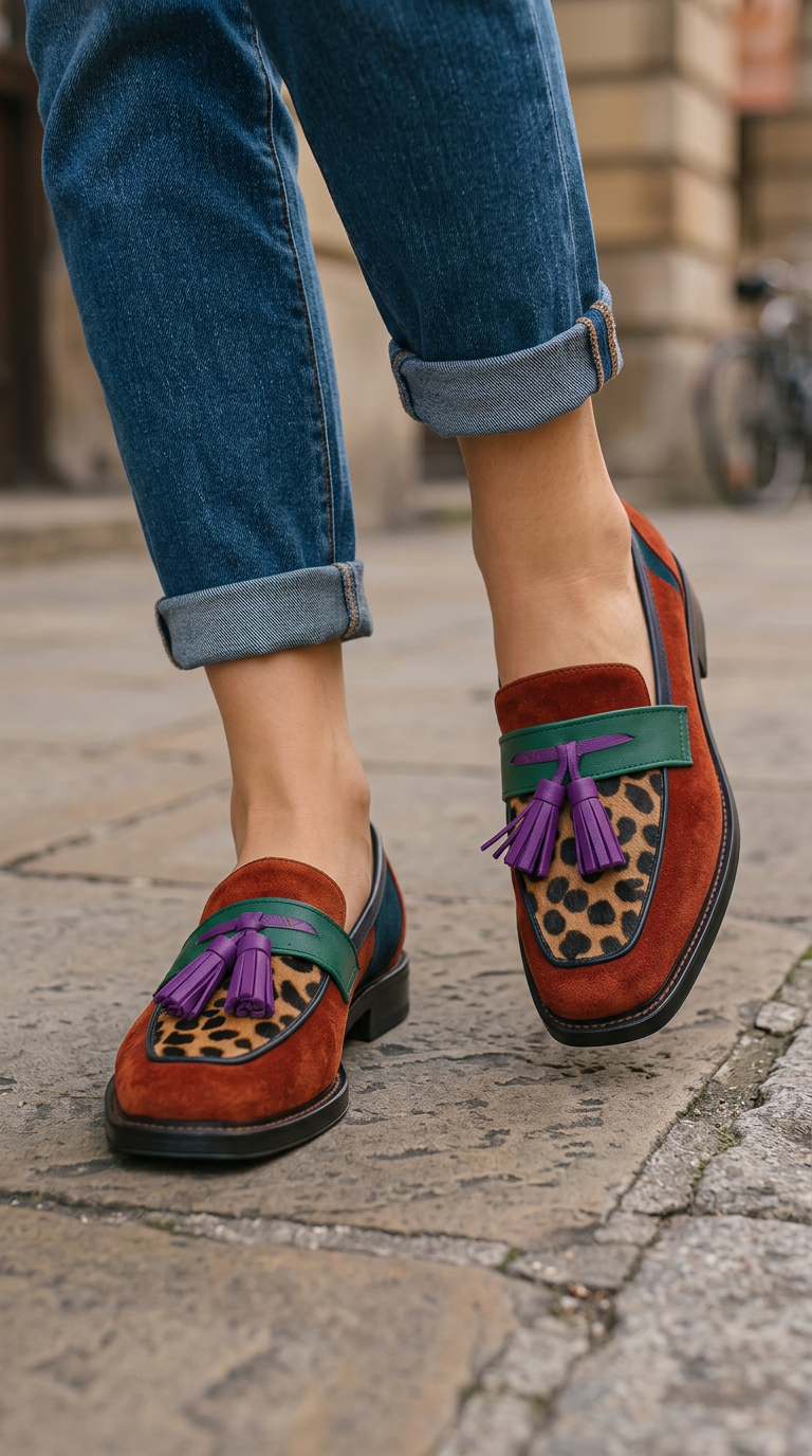 Matilde | Colourblock Leopard Loafers