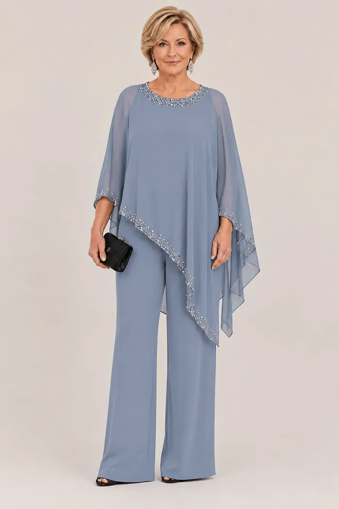 Marianne | Chiffon Cape Trouser Suit