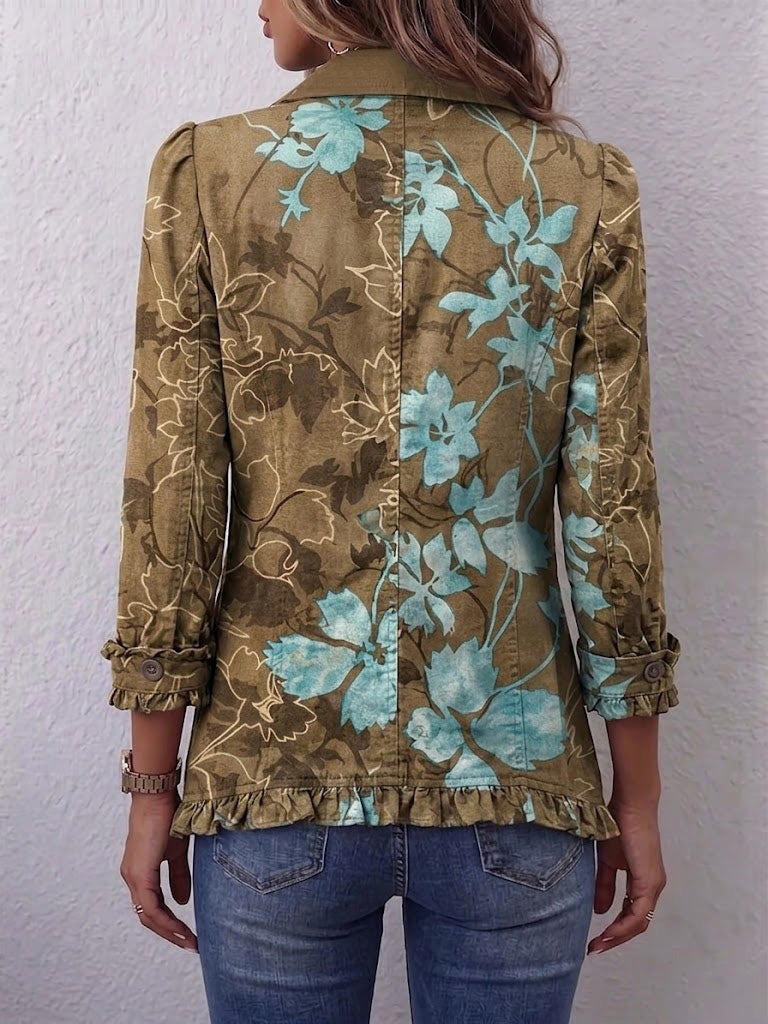 SALUD | OMBRE FLORAL RUFFLE JACKET