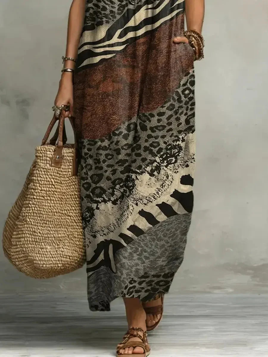 ZOLA | MIXED PRINT MAXI DRESS