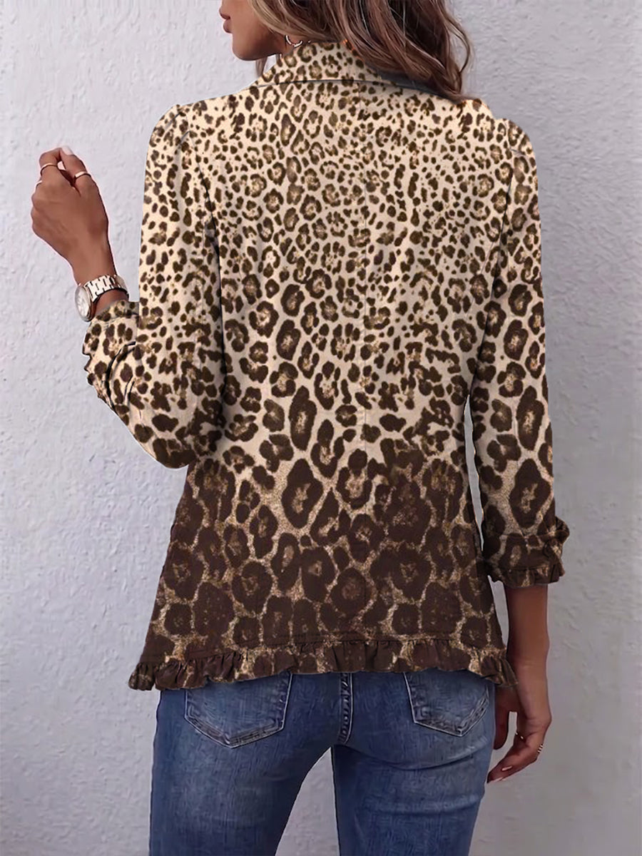NAZARET | LEOPARD RUFFLE JACKET