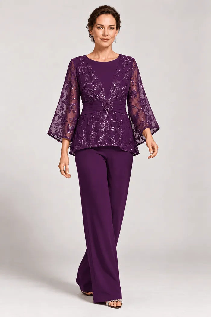 Susannah | Bell-Sleeve Evening Trouser Suit