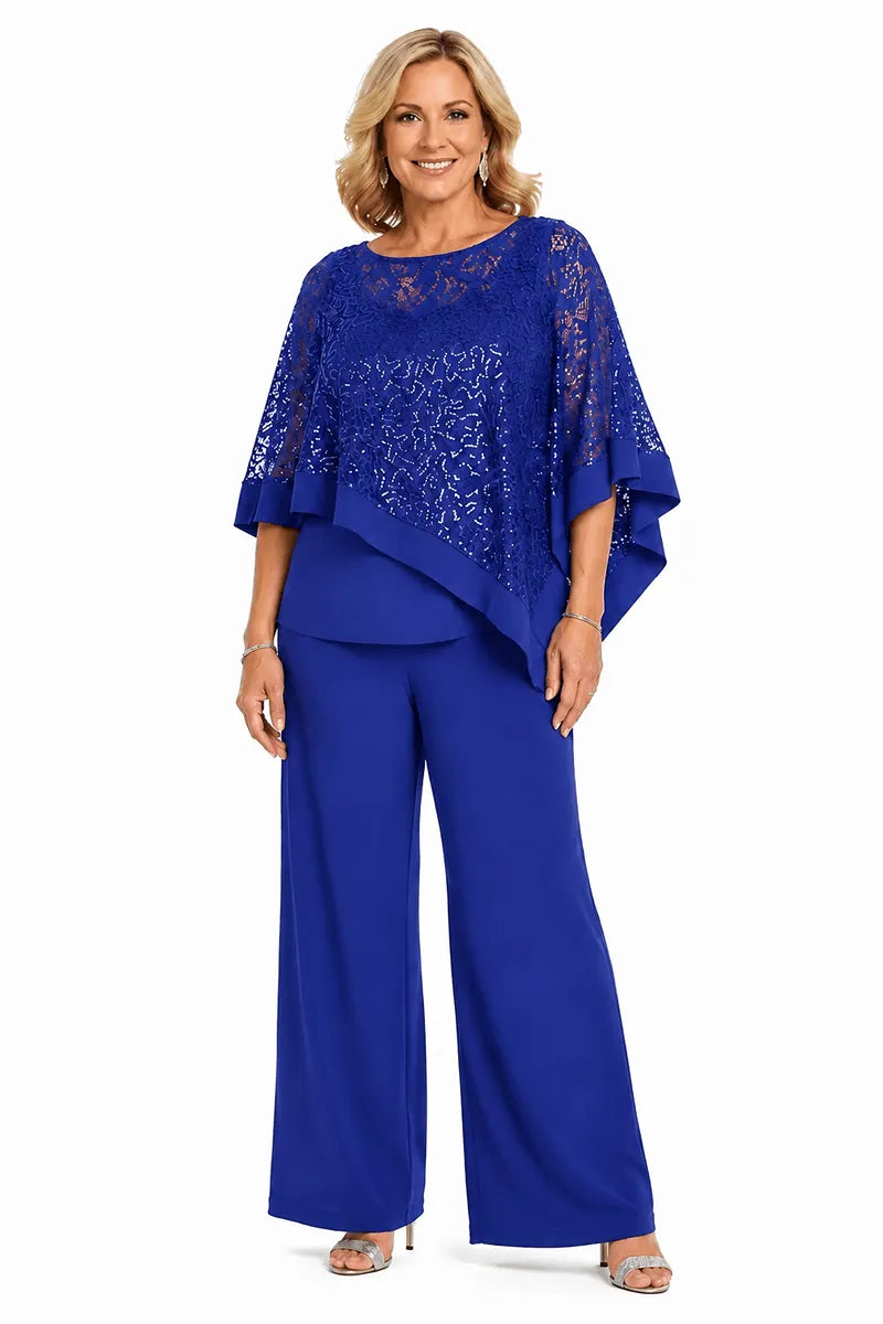 Geraldine | Sequin Cape Trouser Set