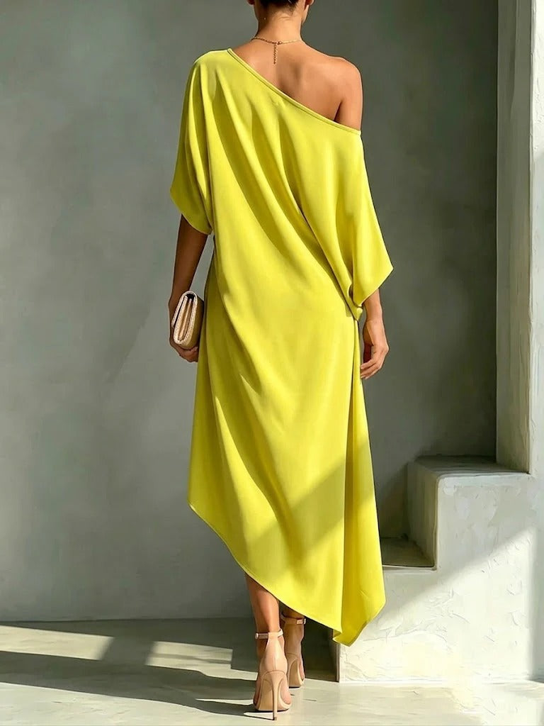 LIORA™ | Square Neck Midi Dress