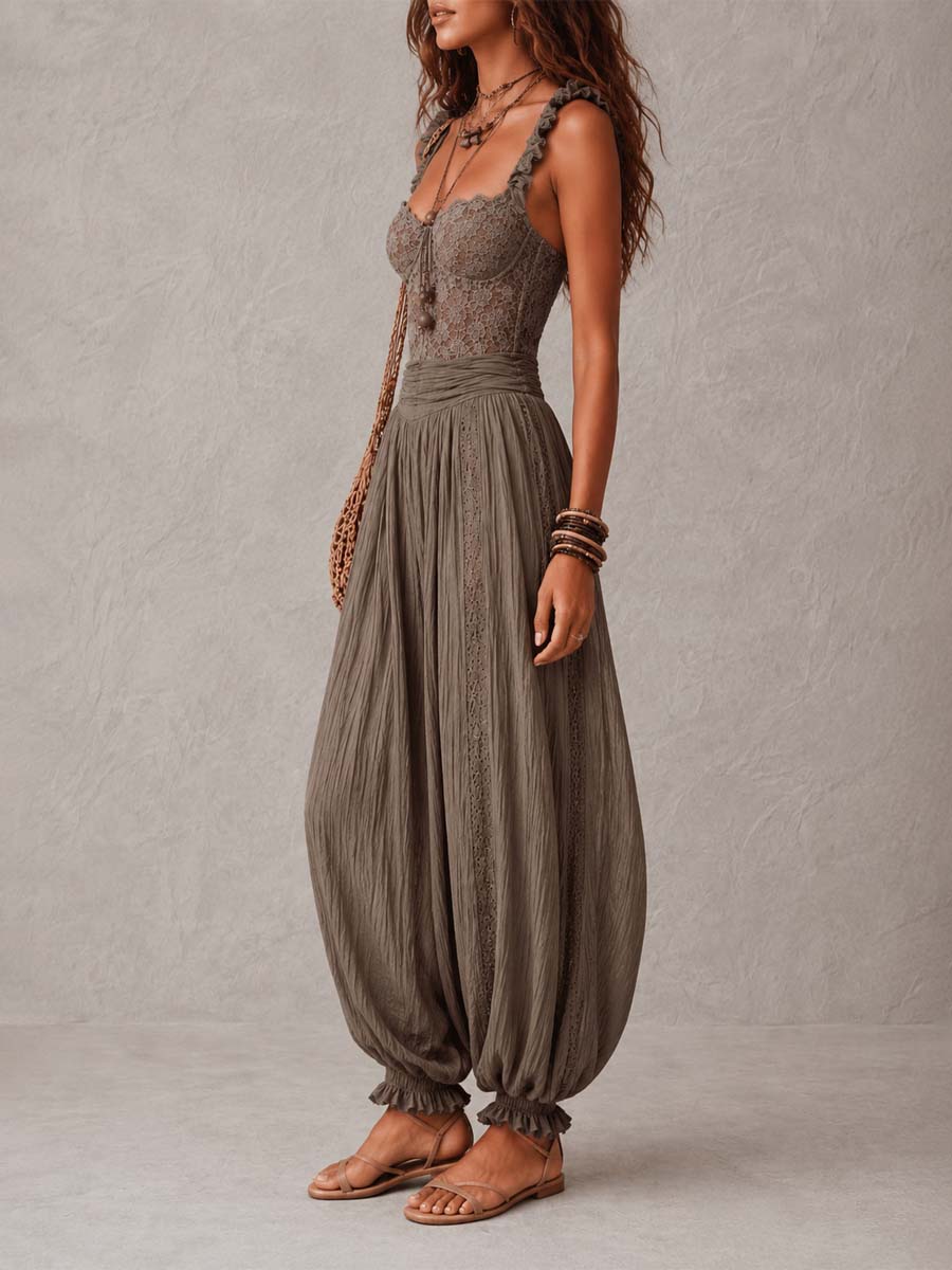 Beatrice | Lace & Chiffon Harem Jumpsuit