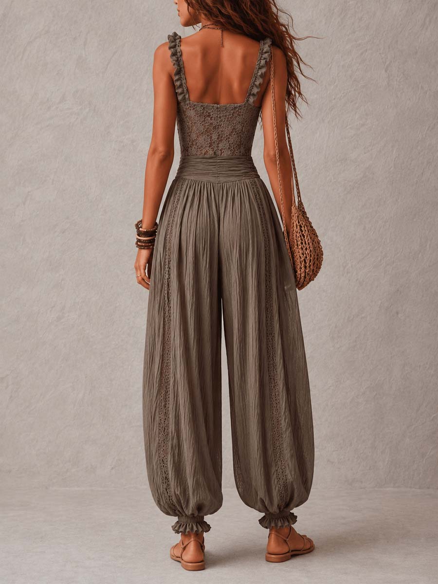 Beatrice | Lace & Chiffon Harem Jumpsuit