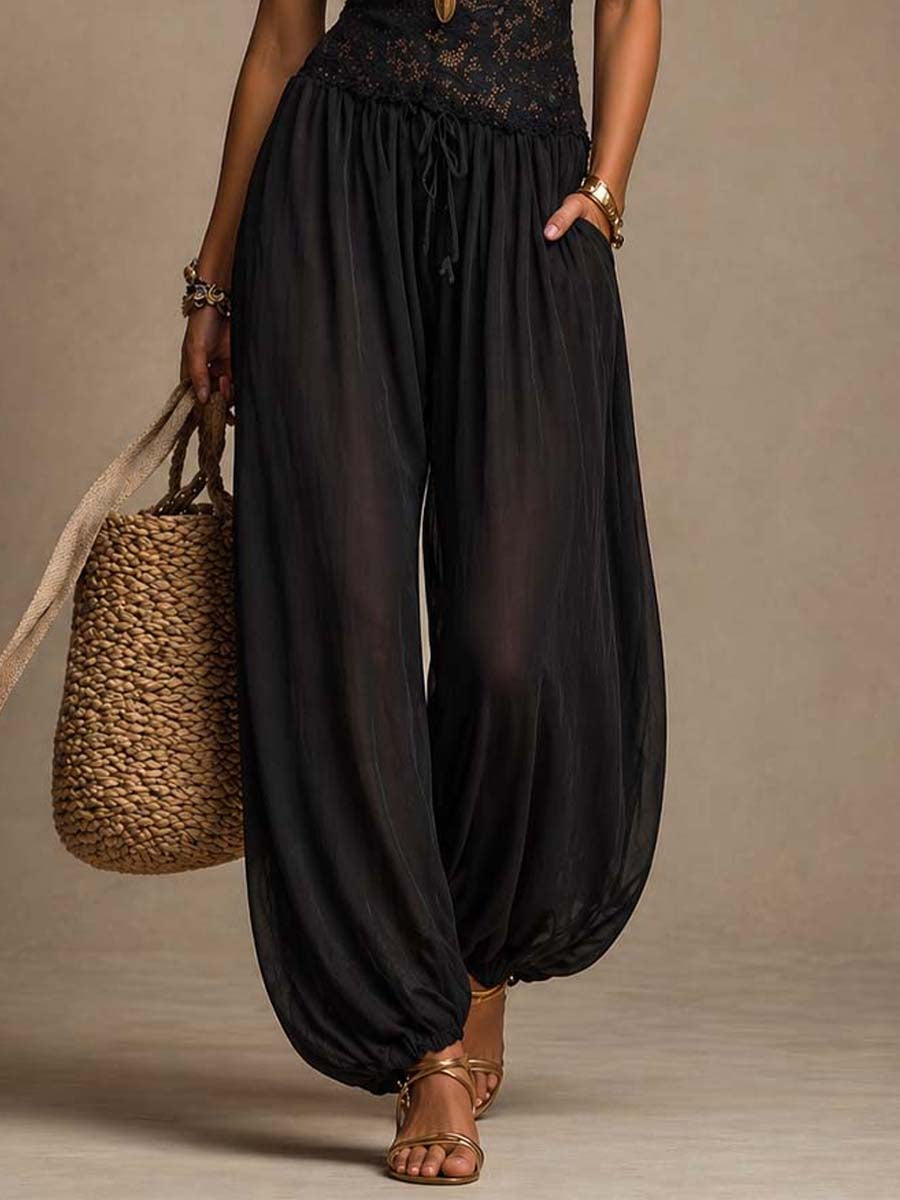 Beatrice | Lace & Chiffon Harem Jumpsuit