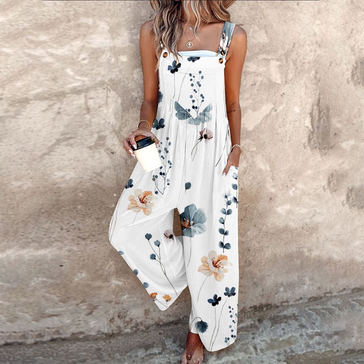 Fiona Floral Dungarees