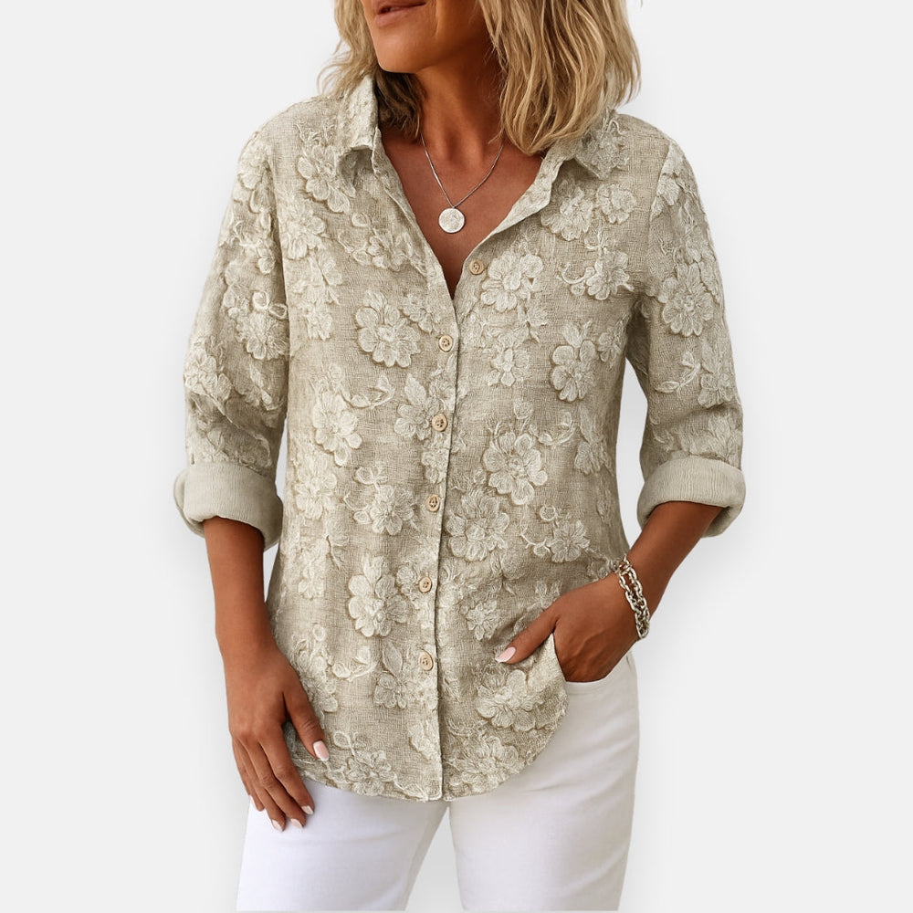 Arabella | Floral Jacquard Blouse