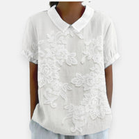 Eleanor | Floral Lace Collared Blouse