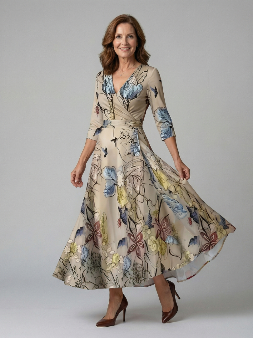 LIORA™ | Floral Wrap Maxi Dress