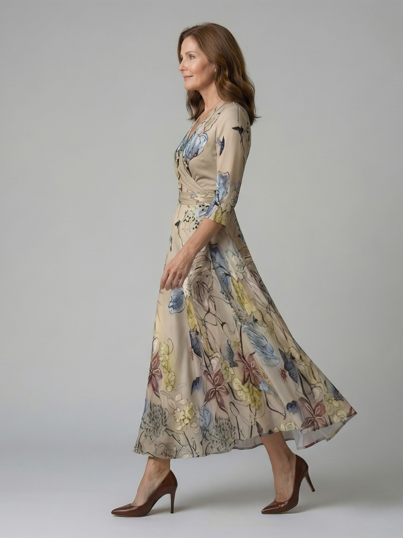 LIORA™ | Floral Wrap Maxi Dress