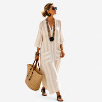 LONG KAFTAN | APRICOT STRIPE