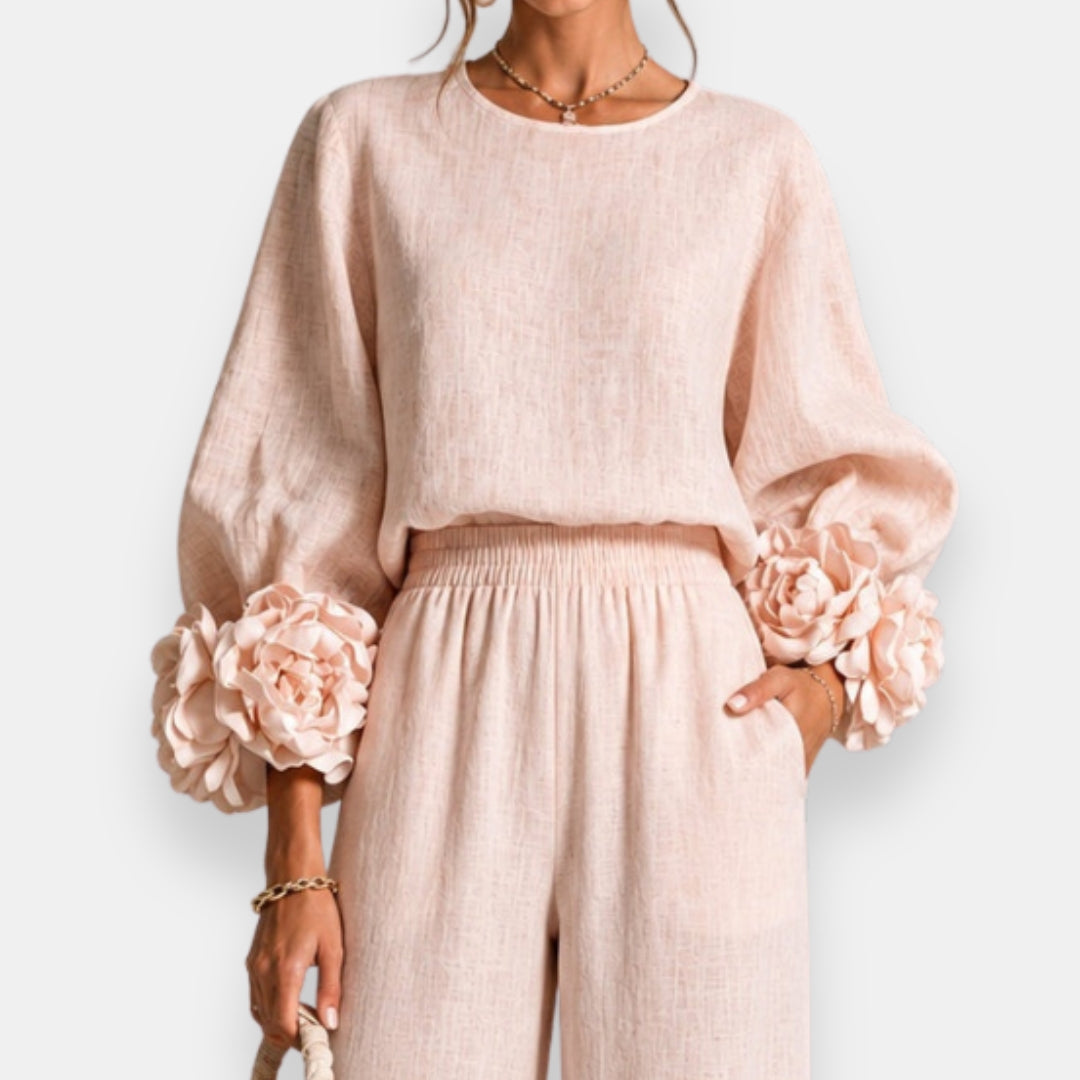 Penelope | Floral Appliqué Two-Piece Set