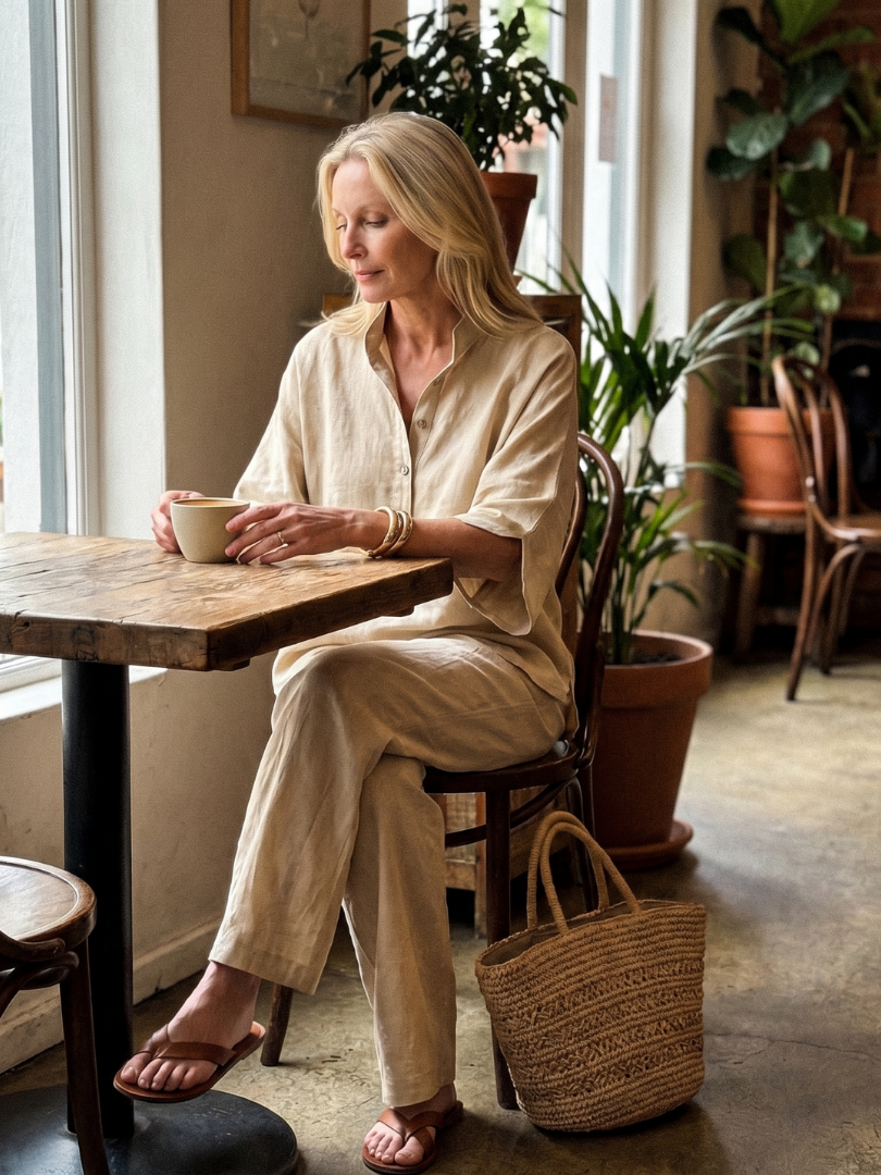 Amity - Button Front Relaxed Tunic Trouser Set