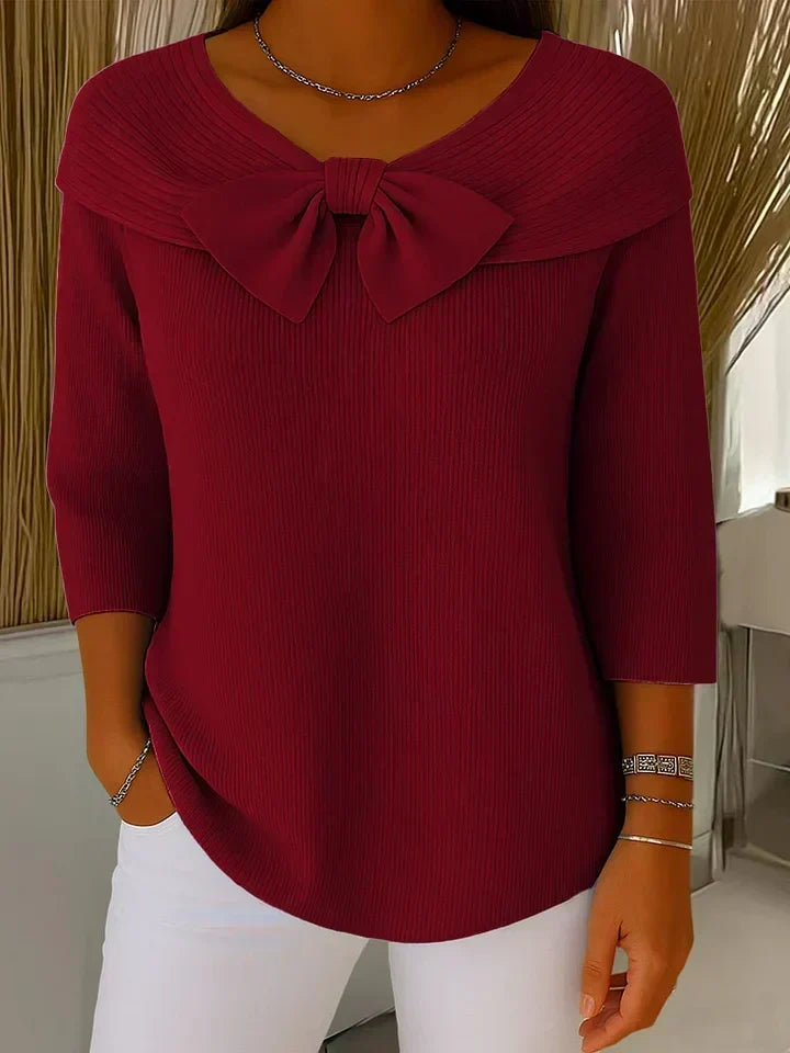 TRINIDAD | BOW-DETAIL CREW-NECK JUMPER