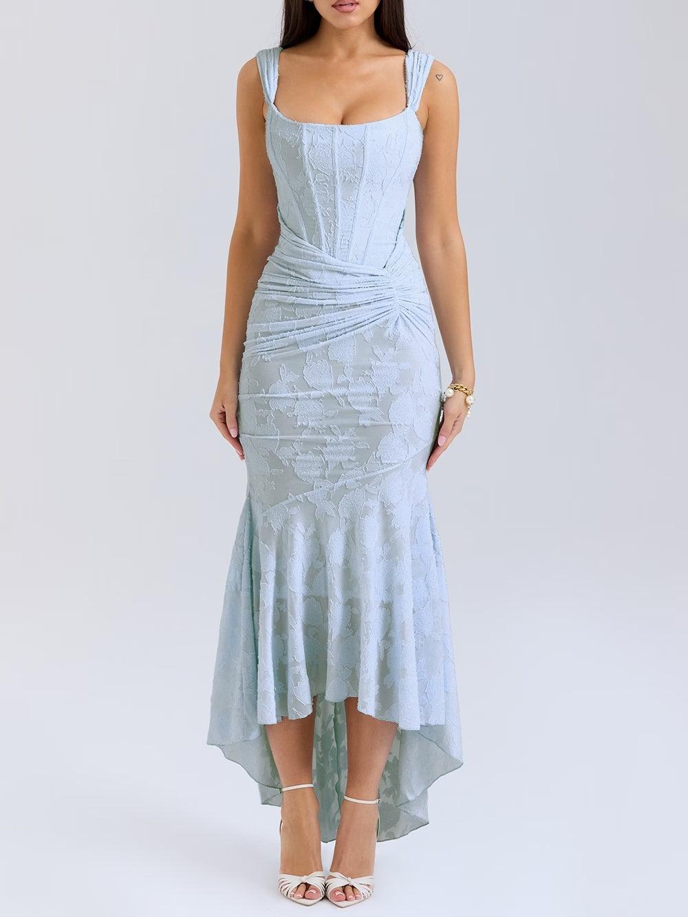 LIORA™ | Lace Fishtail Midi Dress