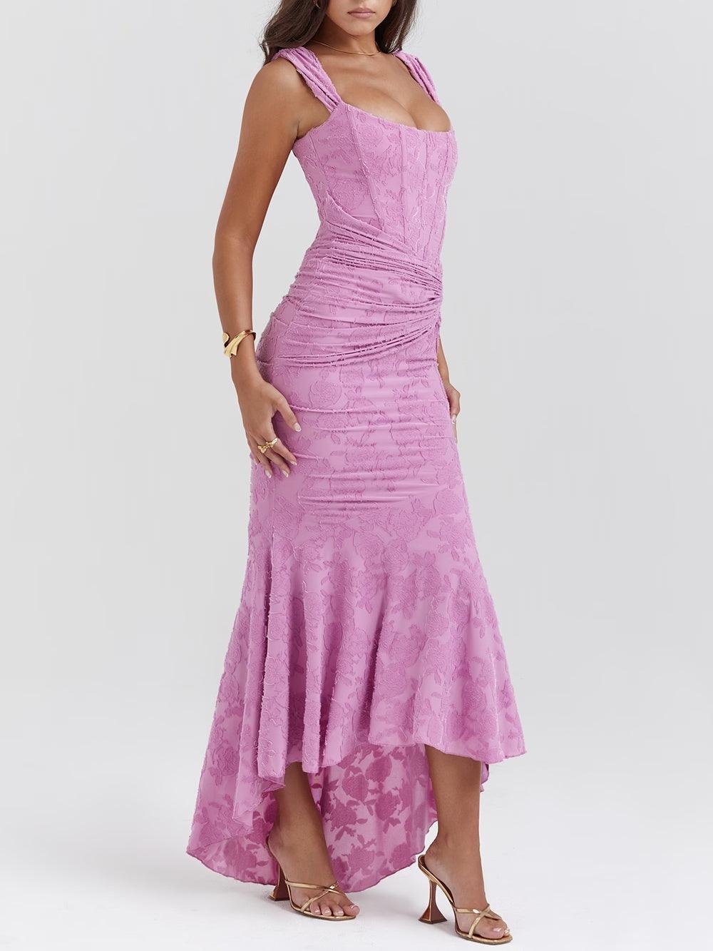 LIORA™ | Lace Fishtail Midi Dress