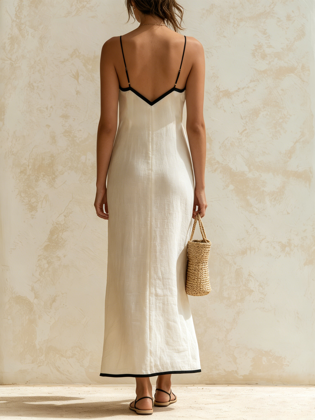 MARISA | CONTRAST CHEVRON MAXI DRESS