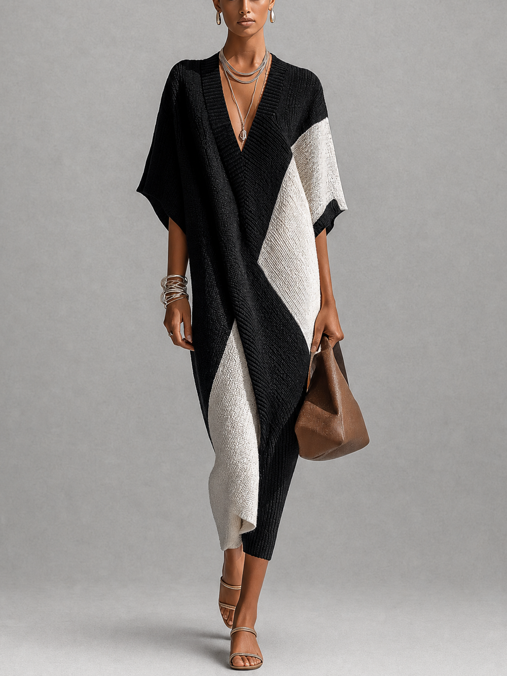 Véra | Ebony & Ivory Midi Dress