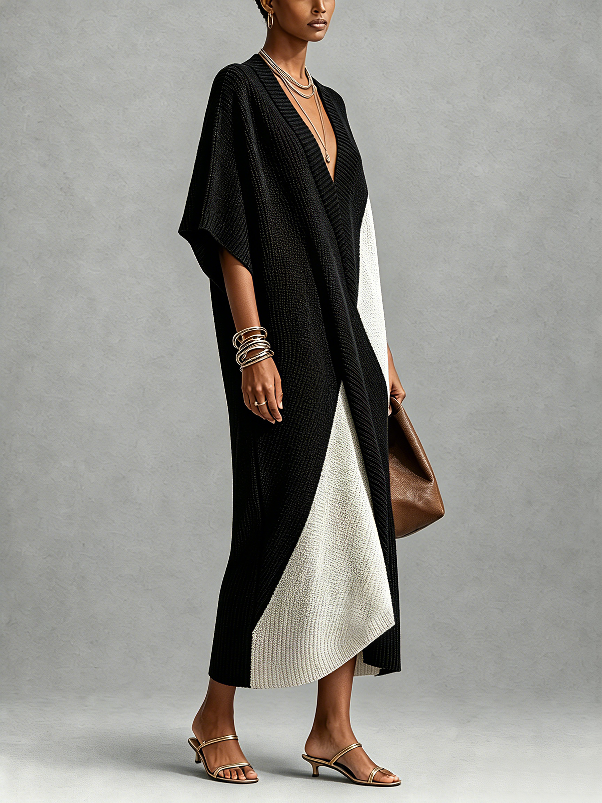 Véra | Ebony & Ivory Midi Dress