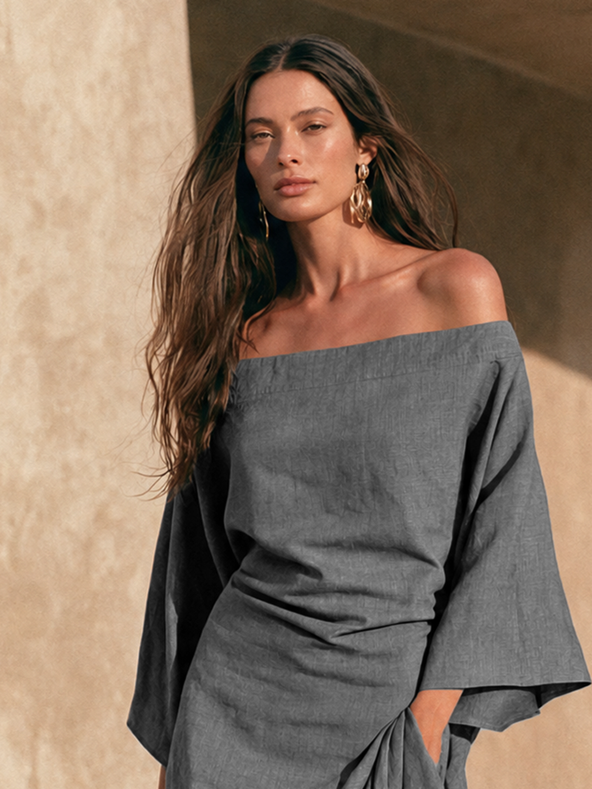 April off-shoulder ruffle hem maxi dress, view 5
