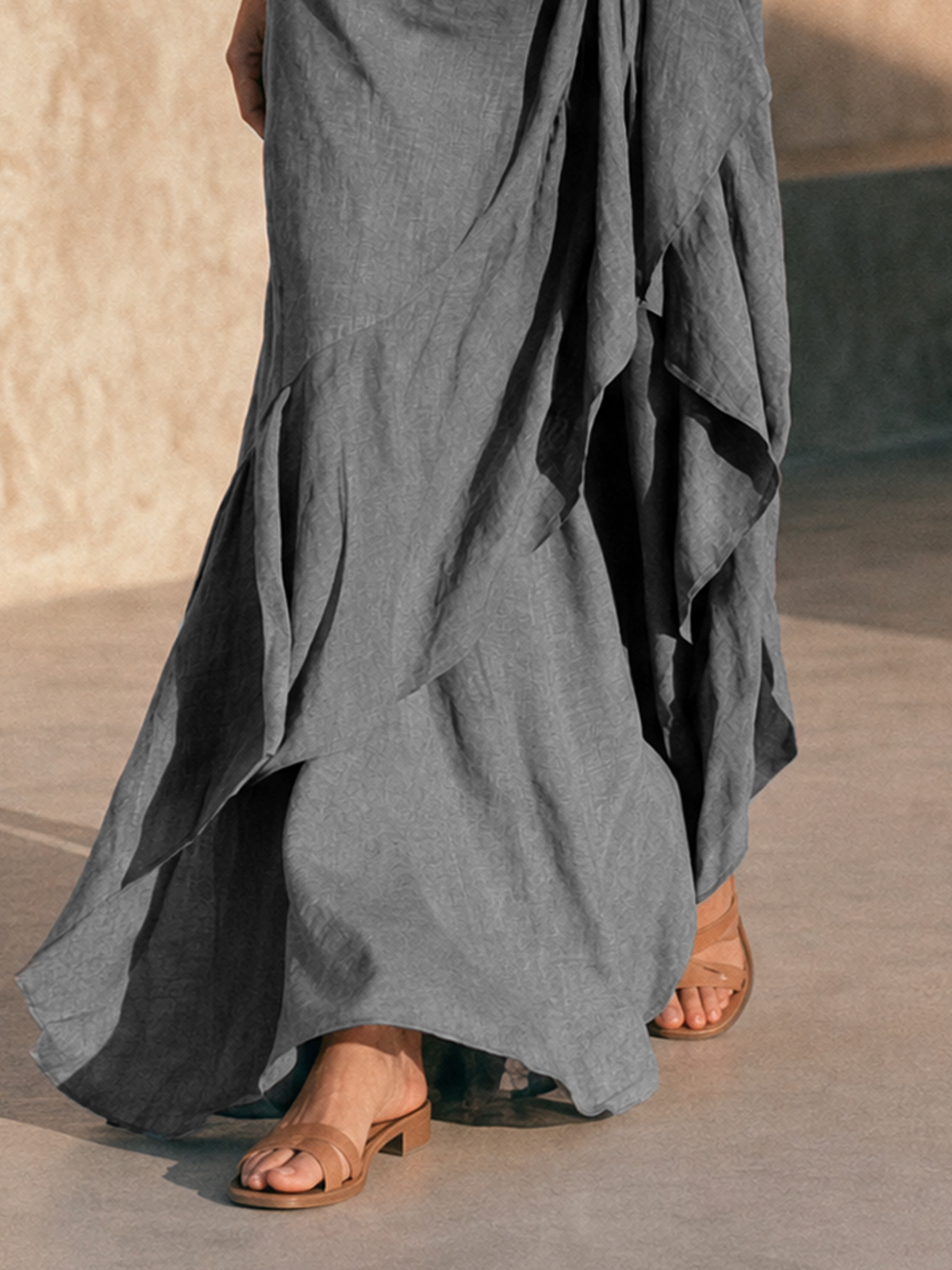 April off-shoulder ruffle hem maxi dress, view 6