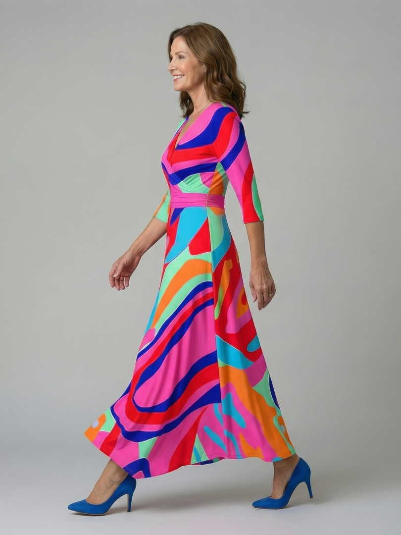 LIORA™ | Floral Wrap Maxi Dress