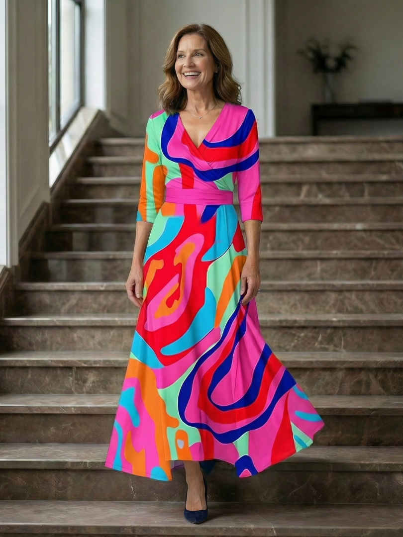 LIORA™ | Floral Wrap Maxi Dress