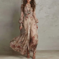 GEORGINA | VINTAGE FLORAL LONG-SLEEVE MAXI DRESS