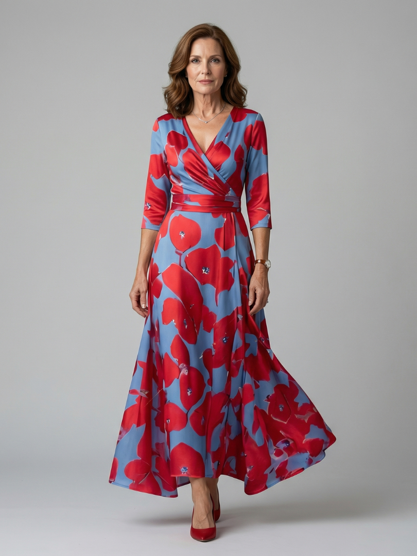 LIORA™ | Floral Wrap Maxi Dress
