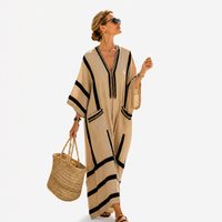 LONG KAFTAN | BLACK & WHITE STRIPE