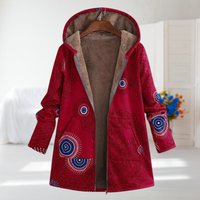 Miriam | Red Mandala Hooded Coat