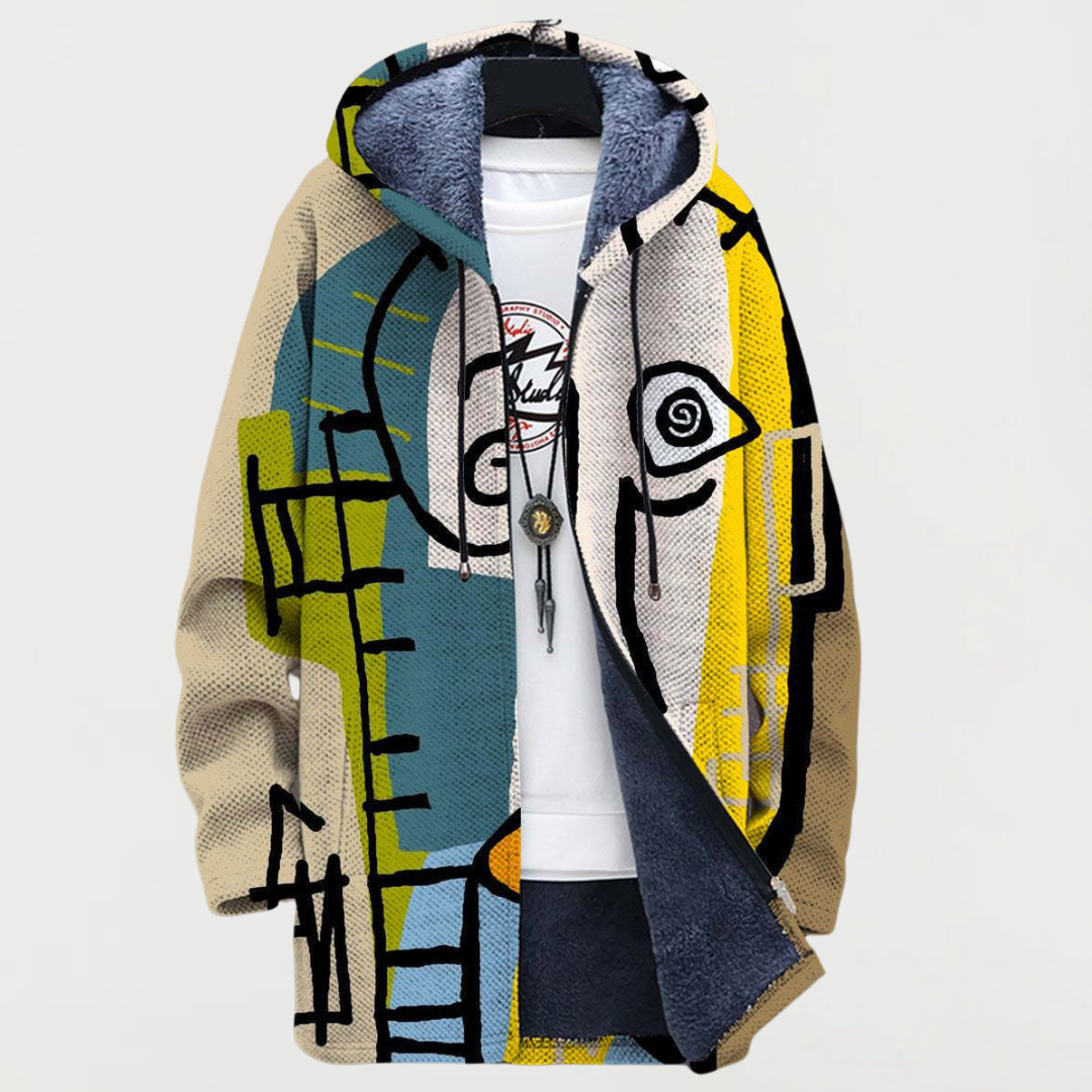 Morgan | Abstract Print Hooded Coat