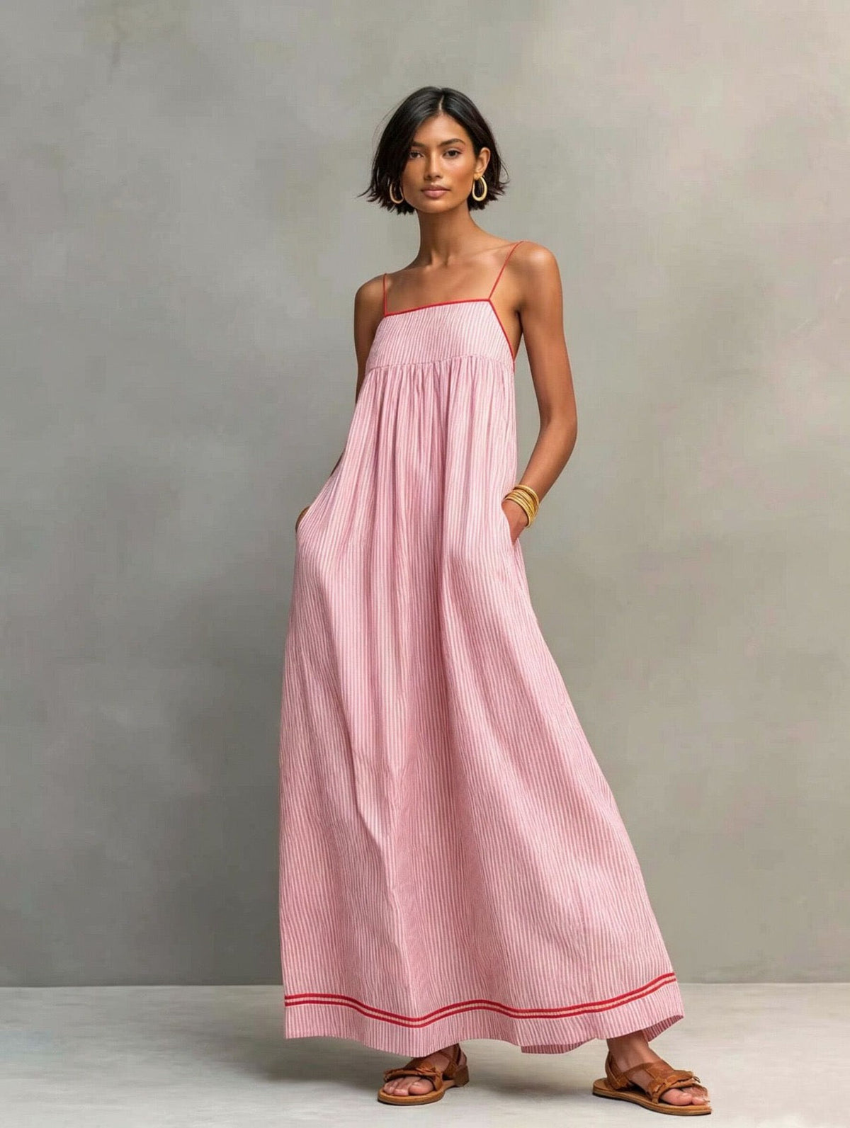 LIORA™ | Striped Maxi Dress